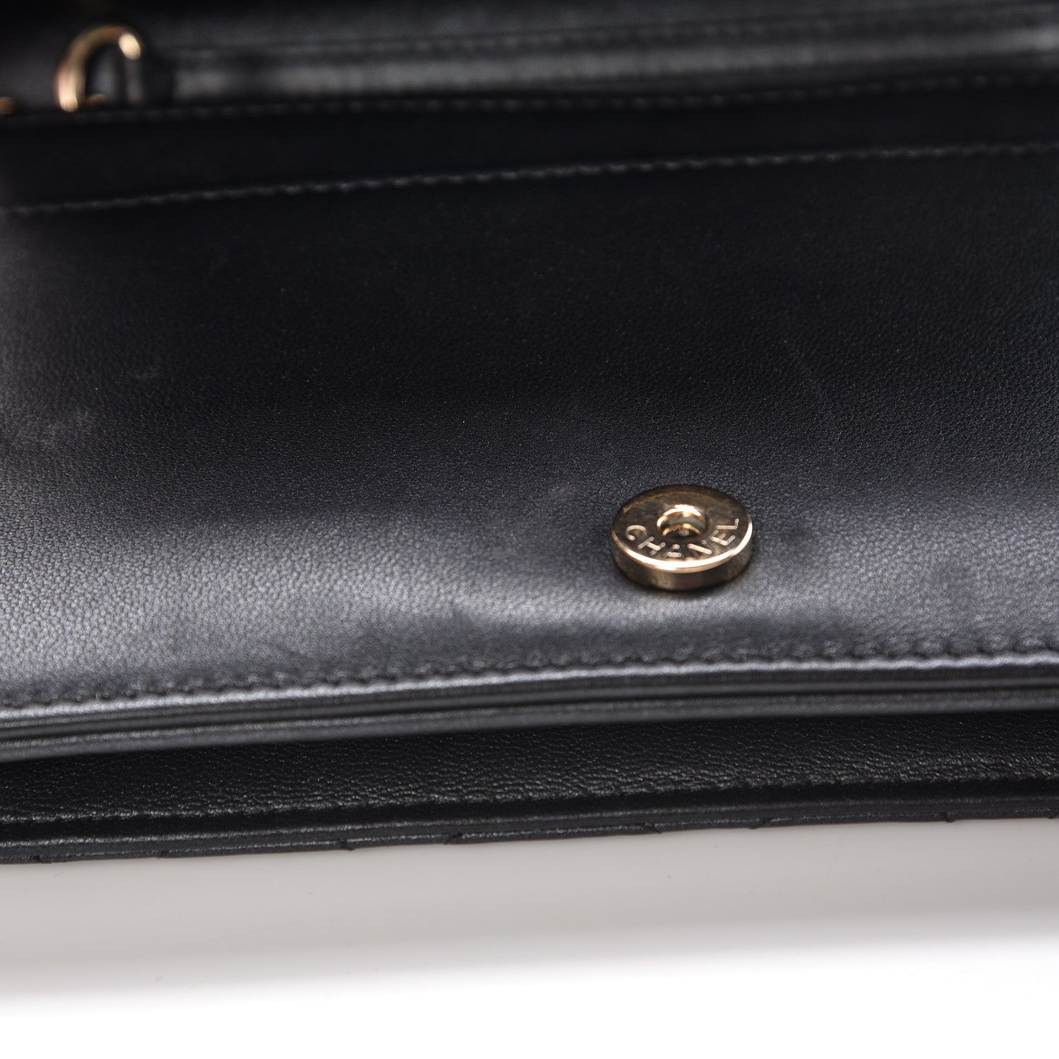 Chanel Iridescent Lambskin Quilted Pearl Wallet On Chain WOC Black 13 of 16