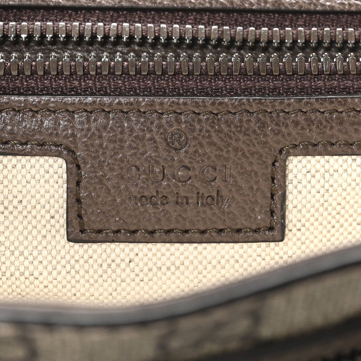 Gucci Tender GG Supreme Monogram Textured Dollar Calfskin Ophidia Messenger Bag Beige Ebony Dark Brown 5 of 9