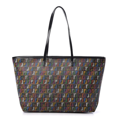 Fendi Zucca Spalmati Patent Zucchino Screen Print Medium Roll Tote Tobacco Multicolor Black 1 of 13