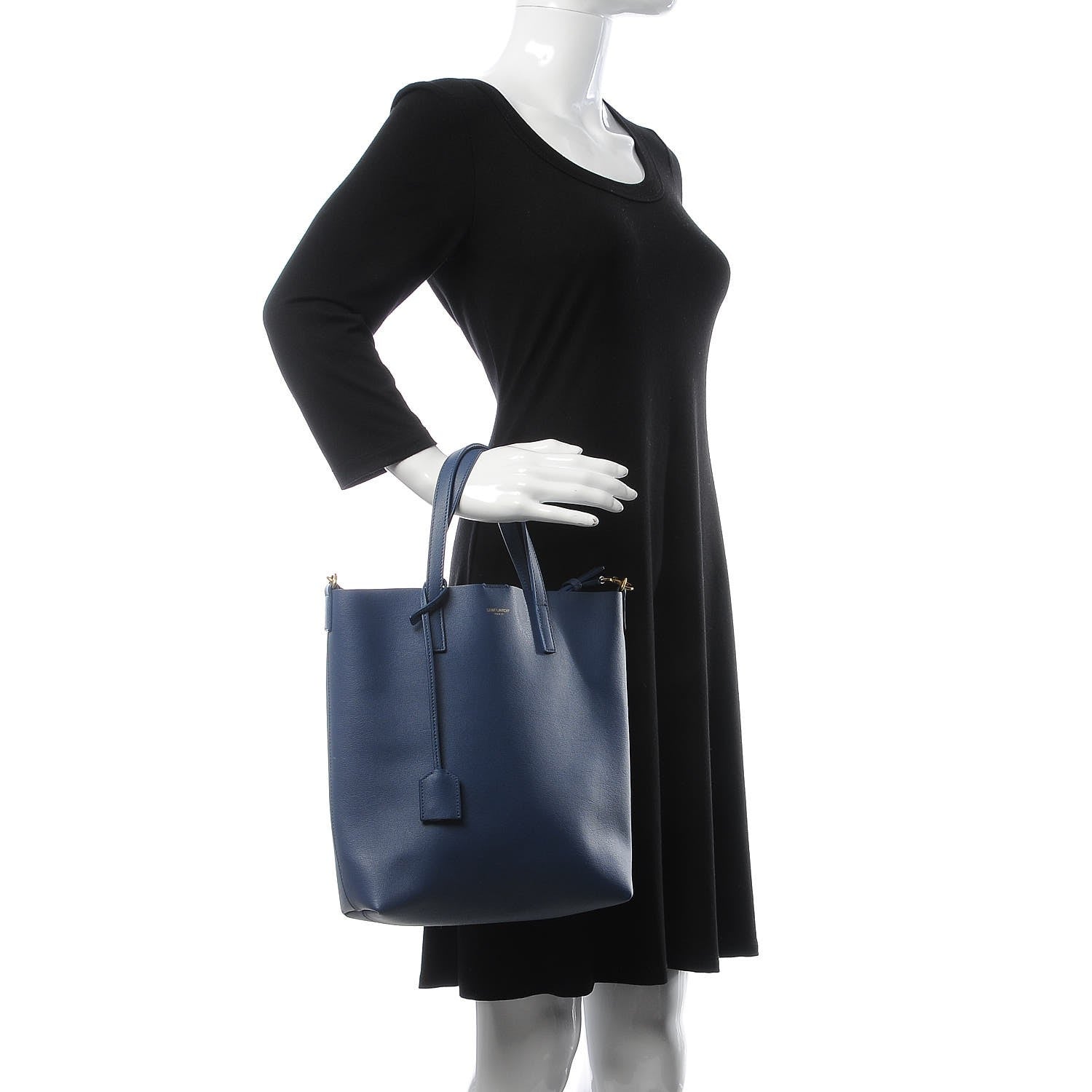 Saint Laurent Calfskin Toy Shopping Tote Denim 3 of 12