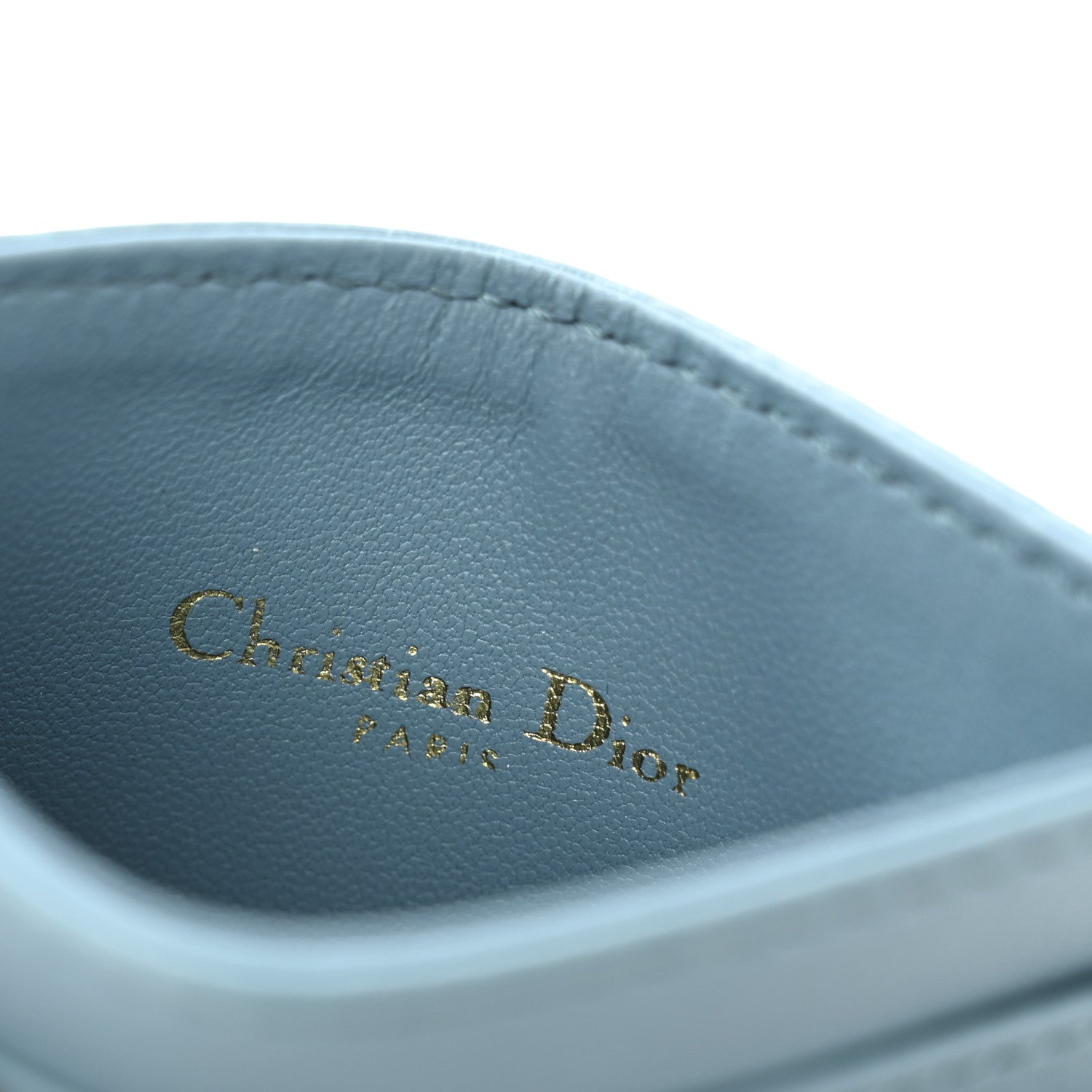 Christian Dior Supple Calfskin Cannage Caro Five-Slot Card Holder Blue 6 of 8