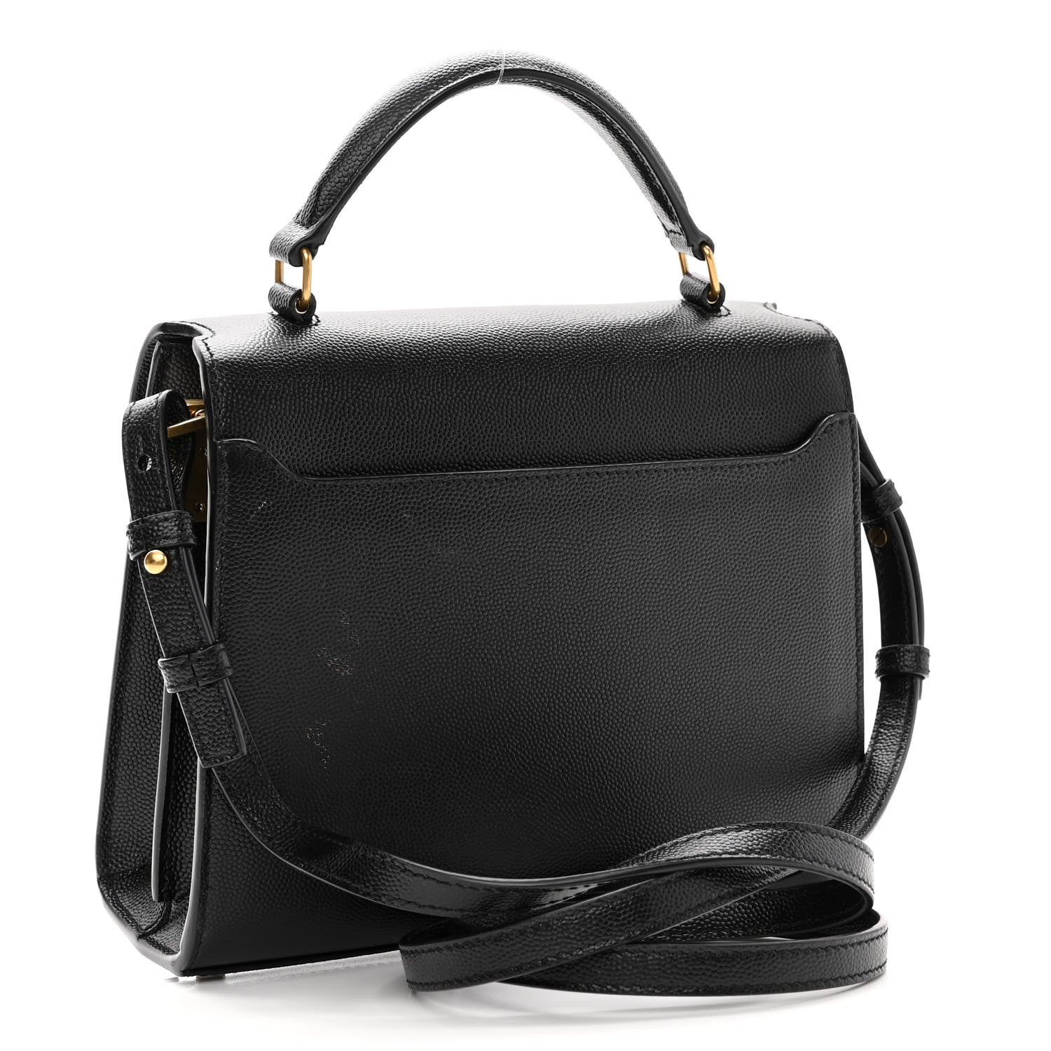 Saint Laurent Grain de Poudre Mini Classic Monogram Cassandra Top Handle Black 3 of 10