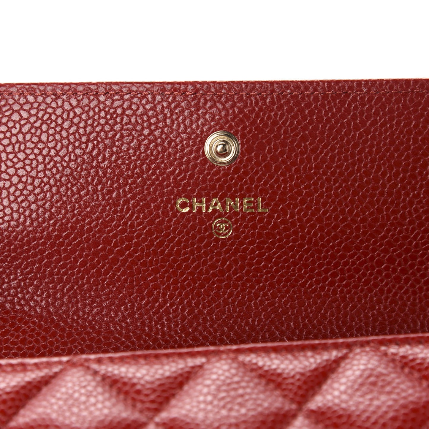 Caviar Quilted Large Boy Gusset Flap Wallet Red