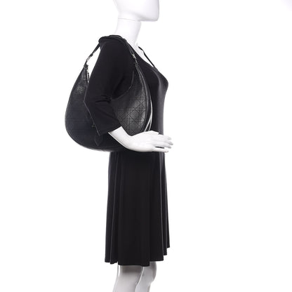 Christian Dior Grained Calfskin Cannage Hobo Black 4 of 14