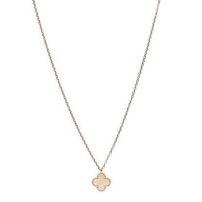 Van Cleef & Arpels 18K Yellow Gold Mother of Pearl Sweet Alhambra Pendant Necklace 1 of 8