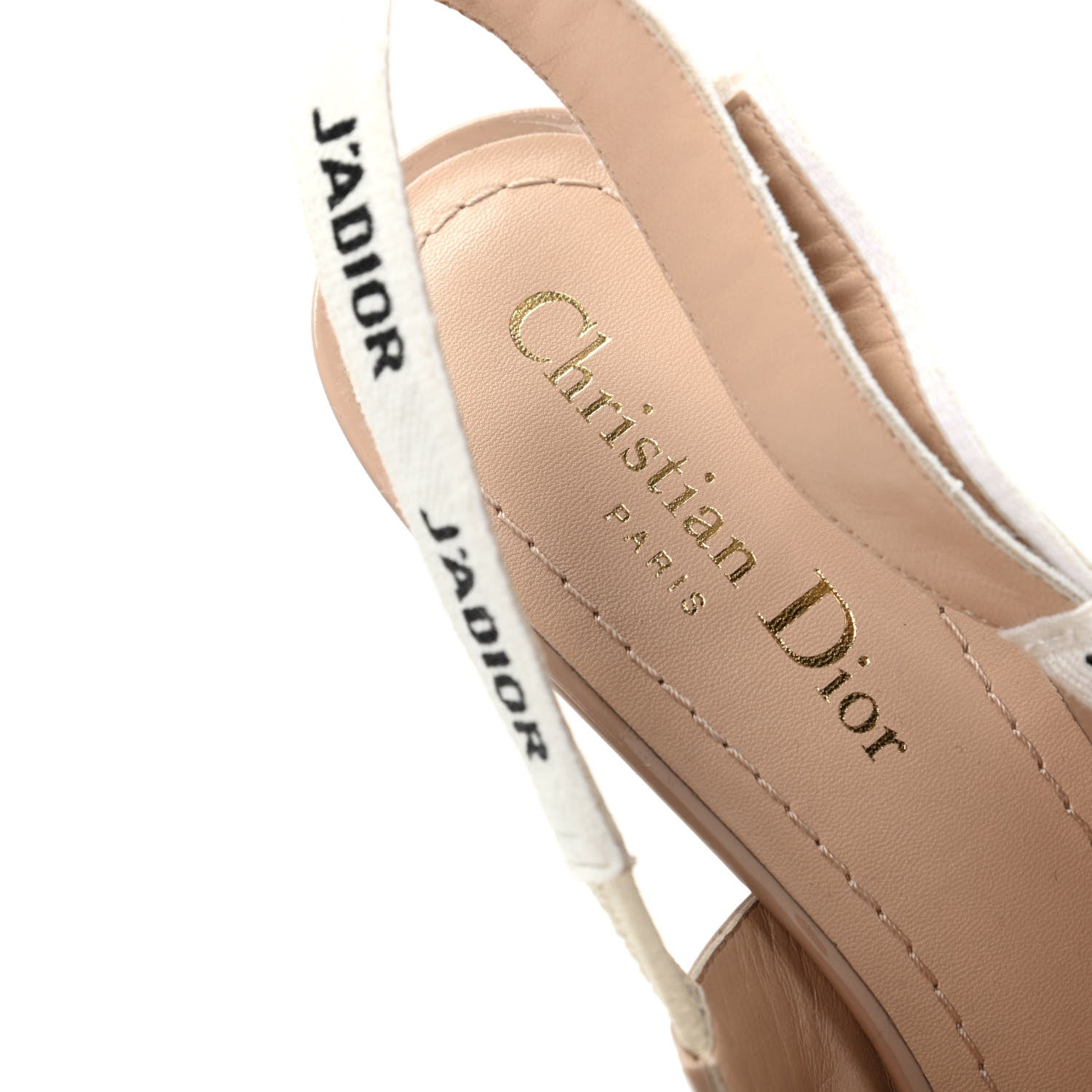 Christian Dior Patent Ribbon J'Adior Slingback 100mm Pumps 37 Nude 8 of 10