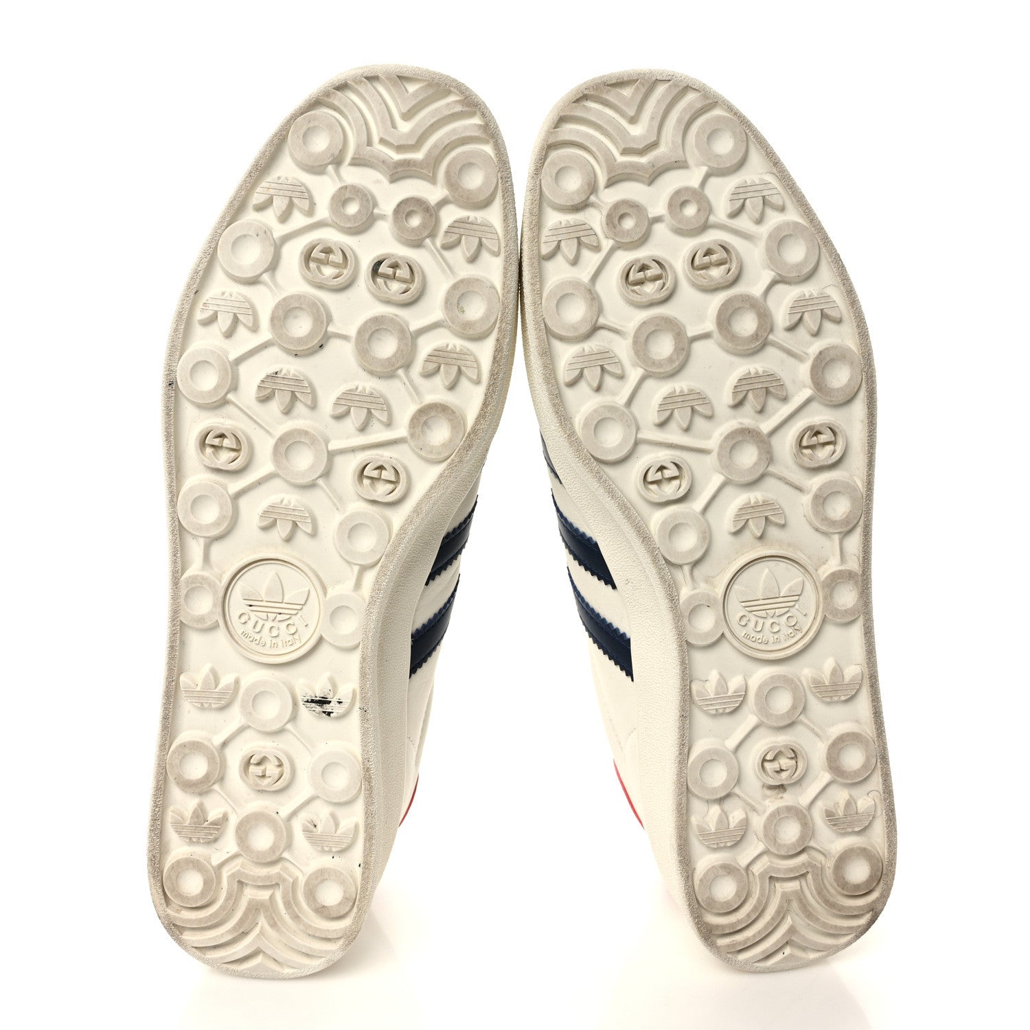 Gucci X ADIDAS Suede Madeira Demetra Mens Gazelle Sneakers 11.5 Mystic White Off White Blue Agata 6 of 10