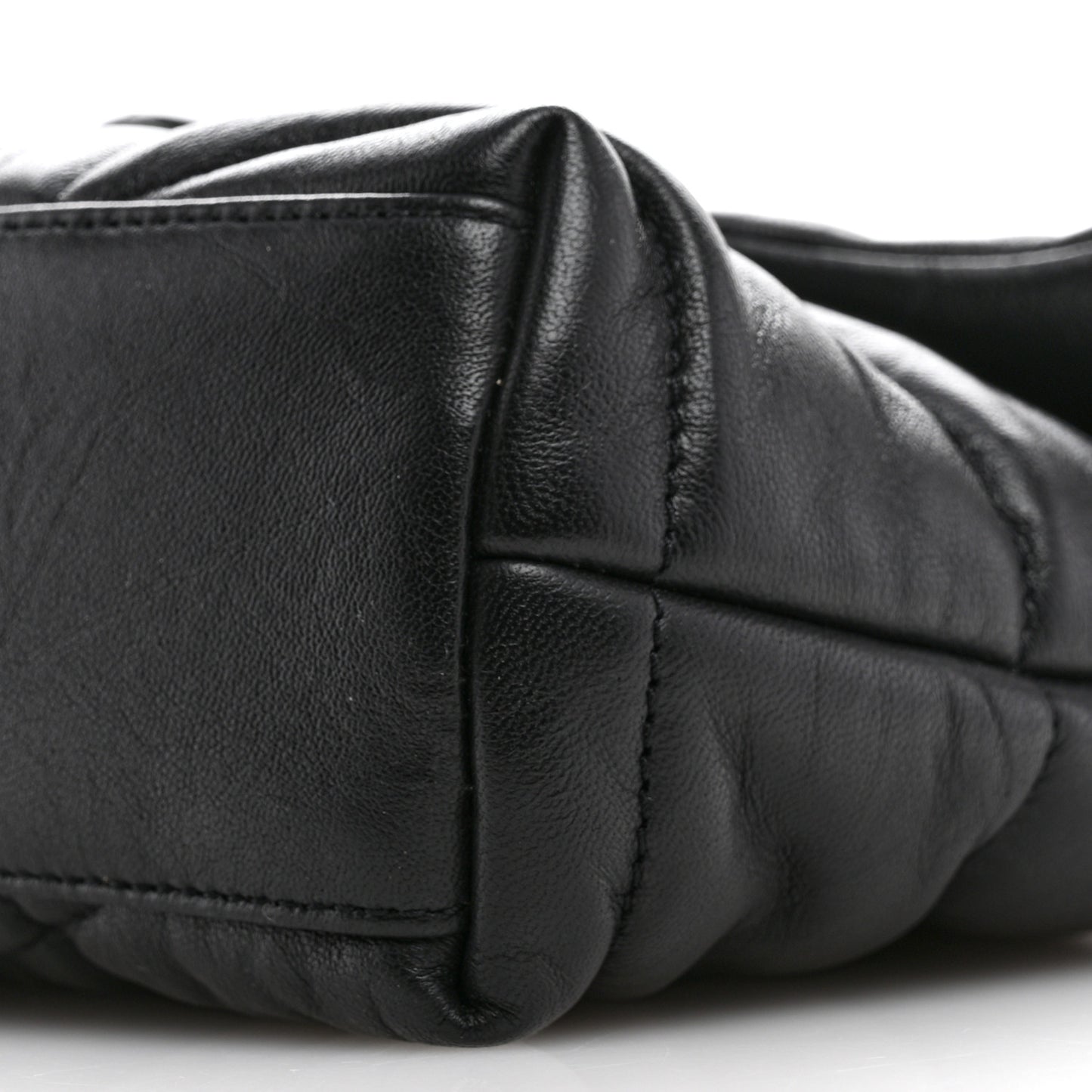 Calfskin Quilted Toy Loulou Puffer Monogram Monochrome Chain Satchel Black