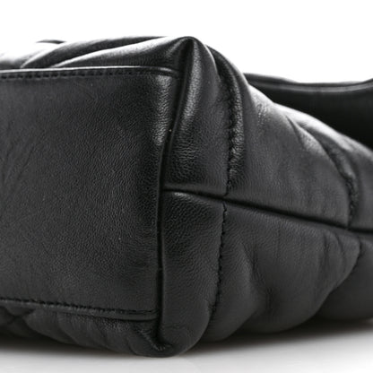 Saint Laurent Calfskin Quilted Toy Loulou Puffer Monogram Monochrome Chain Satchel Black 10 of 12