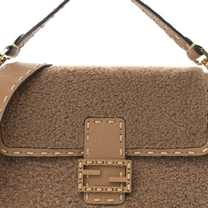 Fendi Curly Sheepskin Cuoio Romano Selleria Baguette Camel Cammello 8 of 11