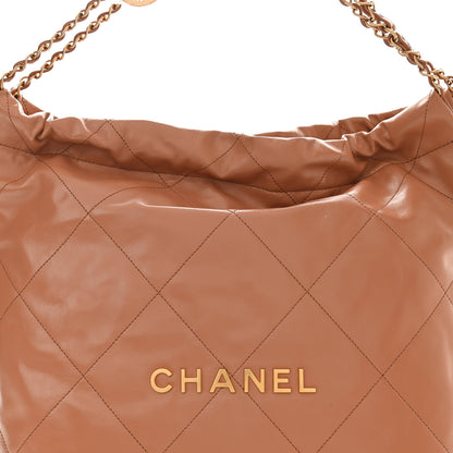 Chanel Shiny Calfskin Quilted Chanel 22 Camel 10 of 12
