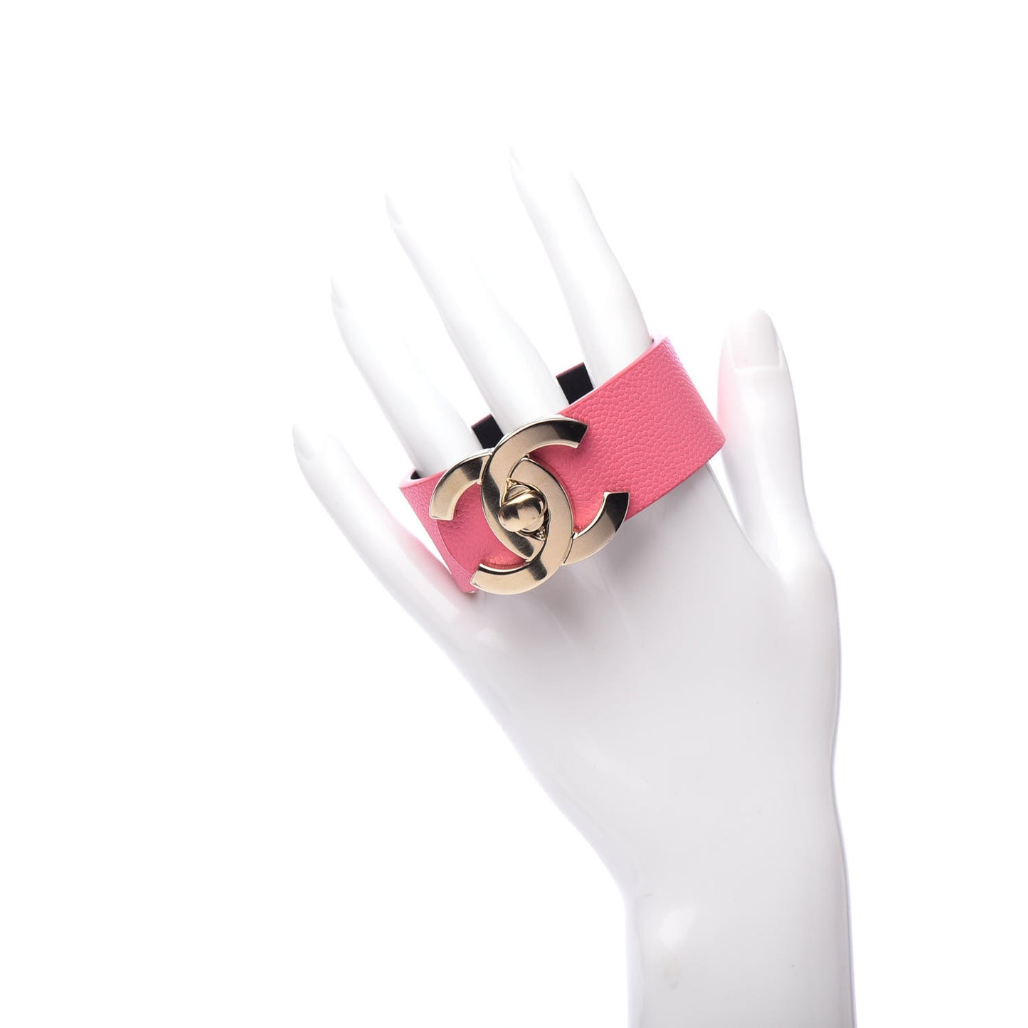 Caviar CC Turnlock Bracelet M Pink
