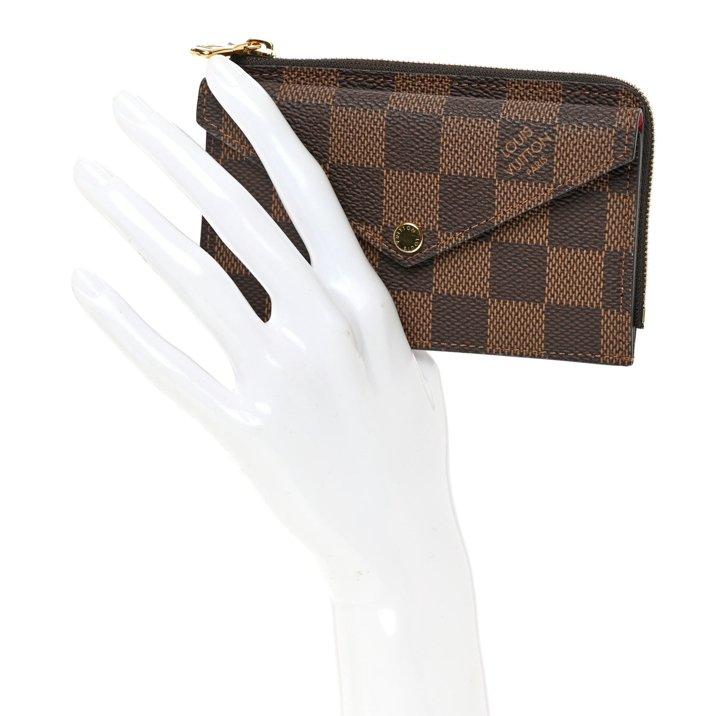 Damier Ebene Recto Verso Card Holder Red