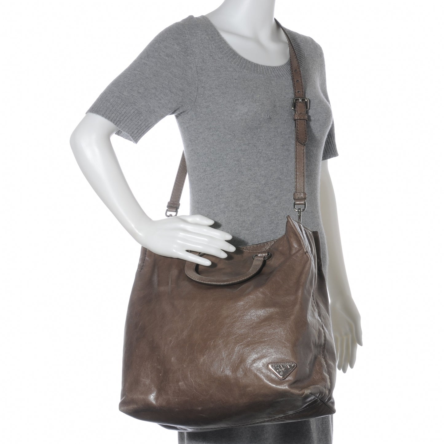 Vitello Shine Tote Argilla