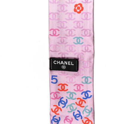 Chanel Silk CC Slim Bandeau Pink Light Blue Red 2 of 5