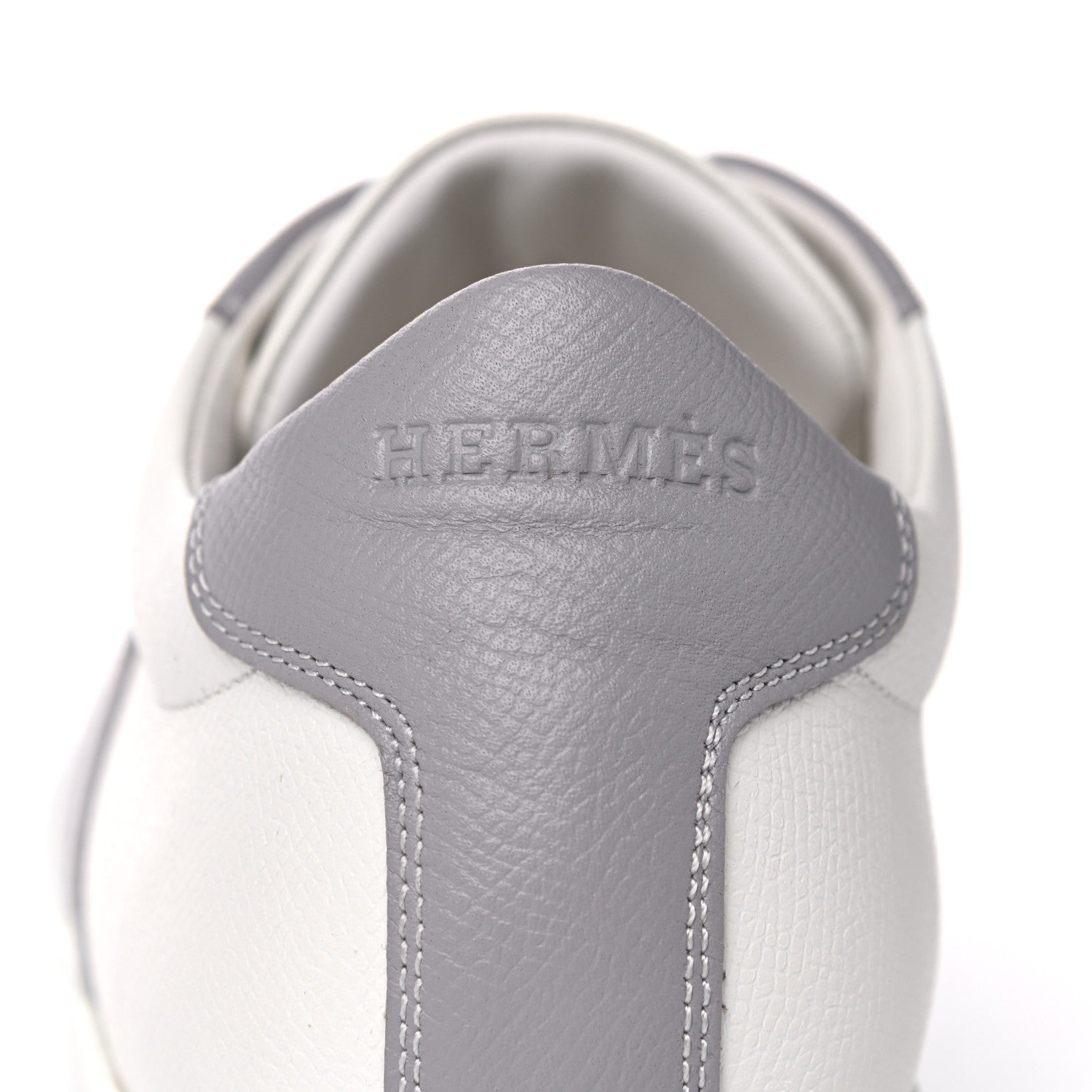 Hermes Epsom Suede Boomerang Sneakers 40 White Gris 8 of 10