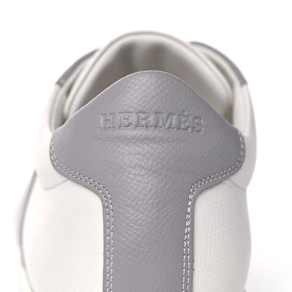 Hermes Epsom Suede Boomerang Sneakers 40 White Gris 8 of 10
