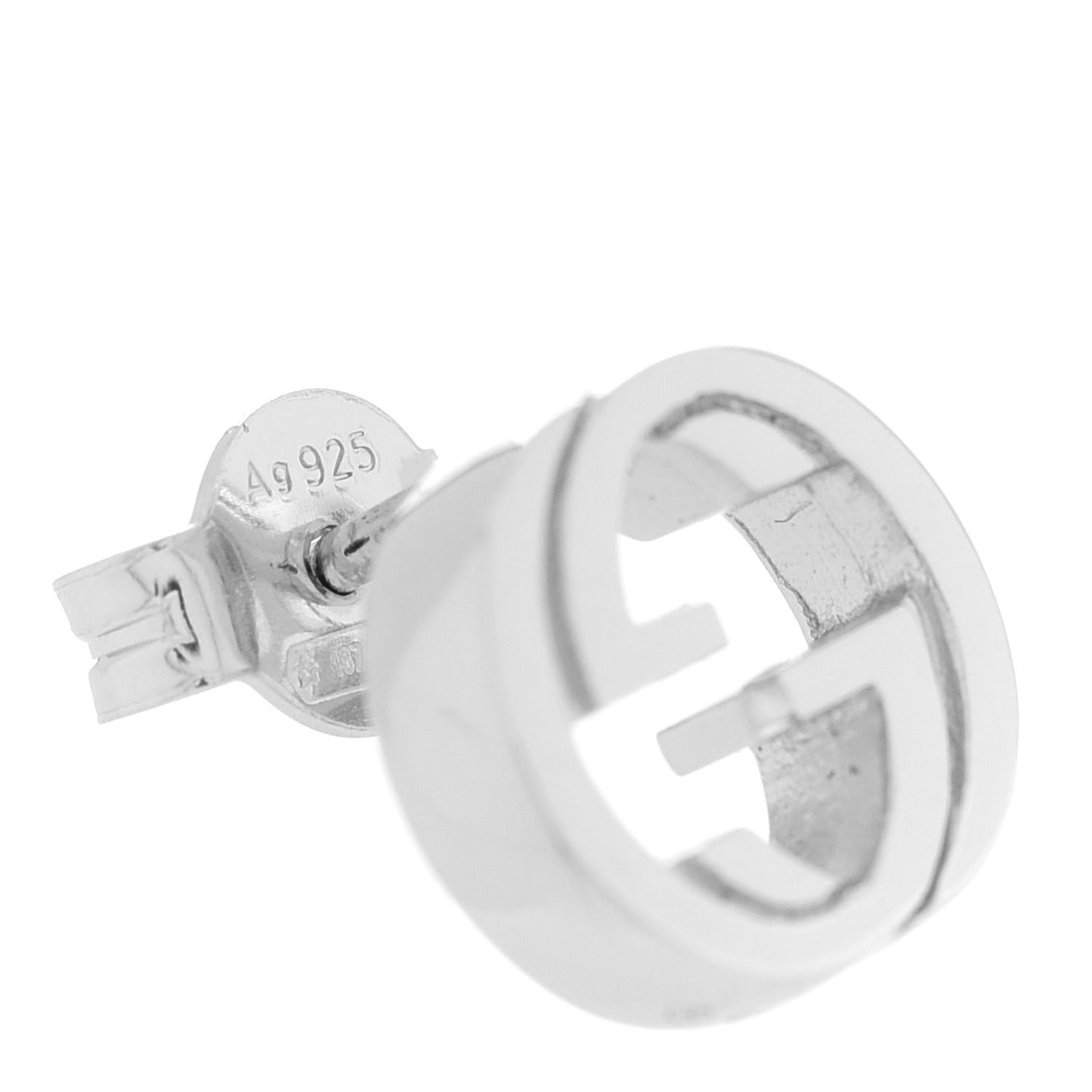 Sterling Silver Interlocking GG Stud Earrings