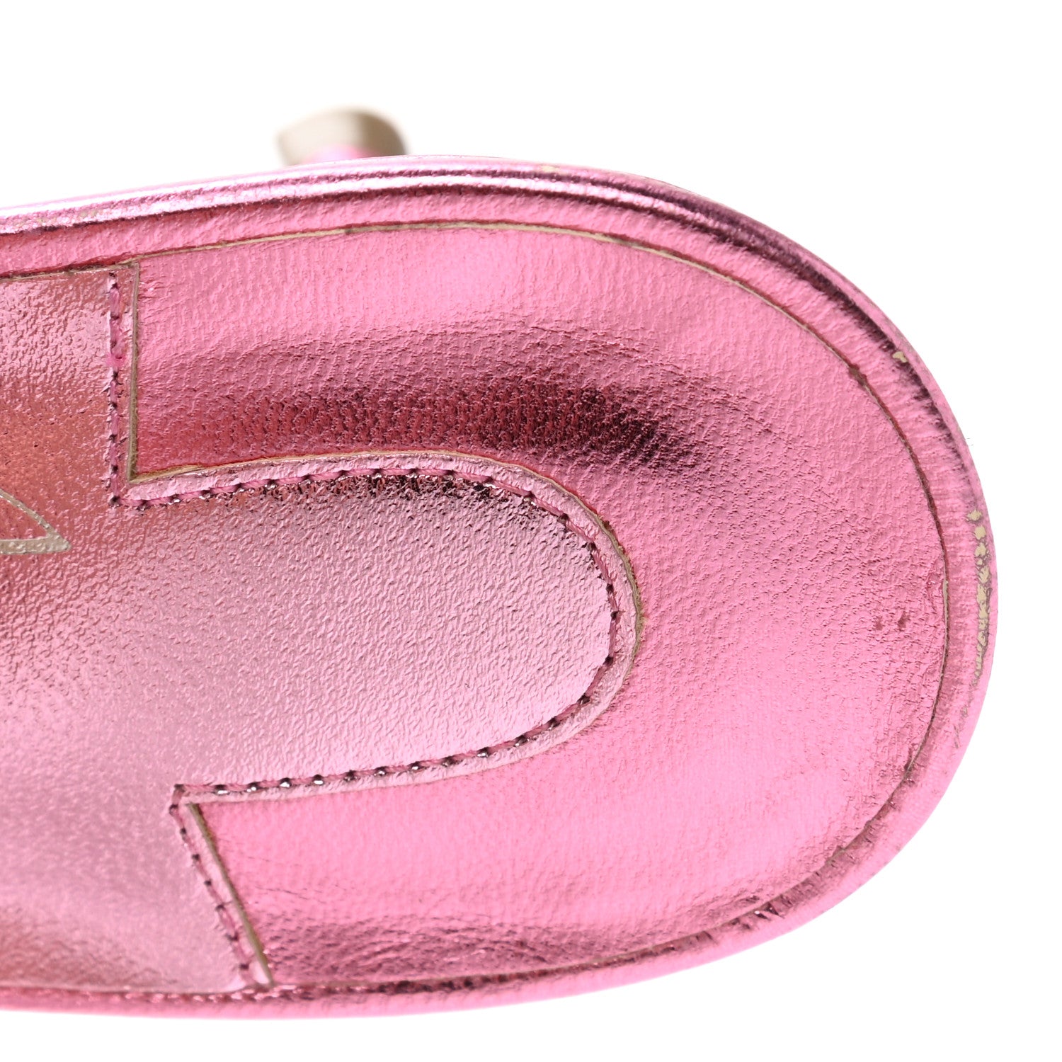 Christian Louboutin Metallic Calfskin Simply Me 70 Slide Sandals 36.5 Pink 8 of 11