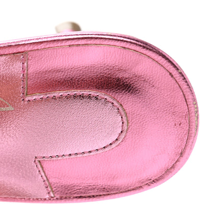Christian Louboutin Metallic Calfskin Simply Me 70 Slide Sandals 36.5 Pink 8 of 11