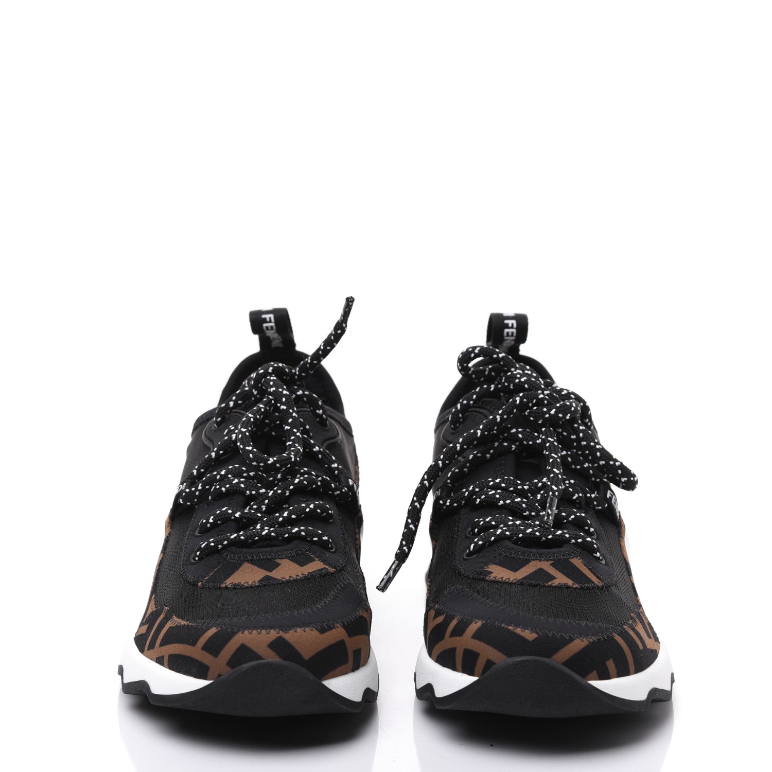 Fendi Technical Mesh Lycra FFreedom Patchwork Sneakers 35 Black Tobacco 2 of 9