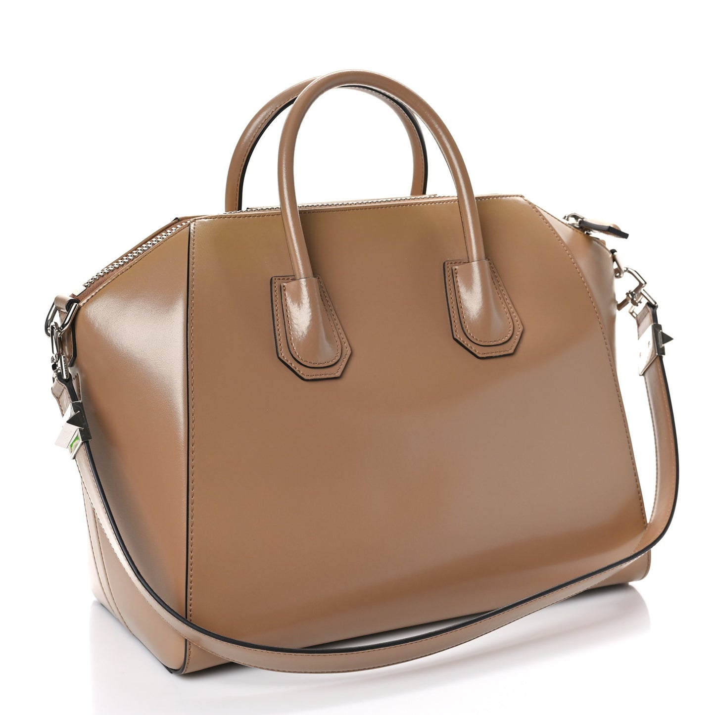 Shiny Lord Calfskin Medium Antigona Dark Beige