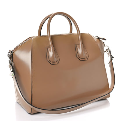 Givenchy Shiny Lord Calfskin Medium Antigona Dark Beige 3 of 9