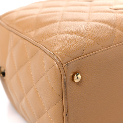 Chanel Caviar Quilted Large Bowler Bag Beige 9 of 14