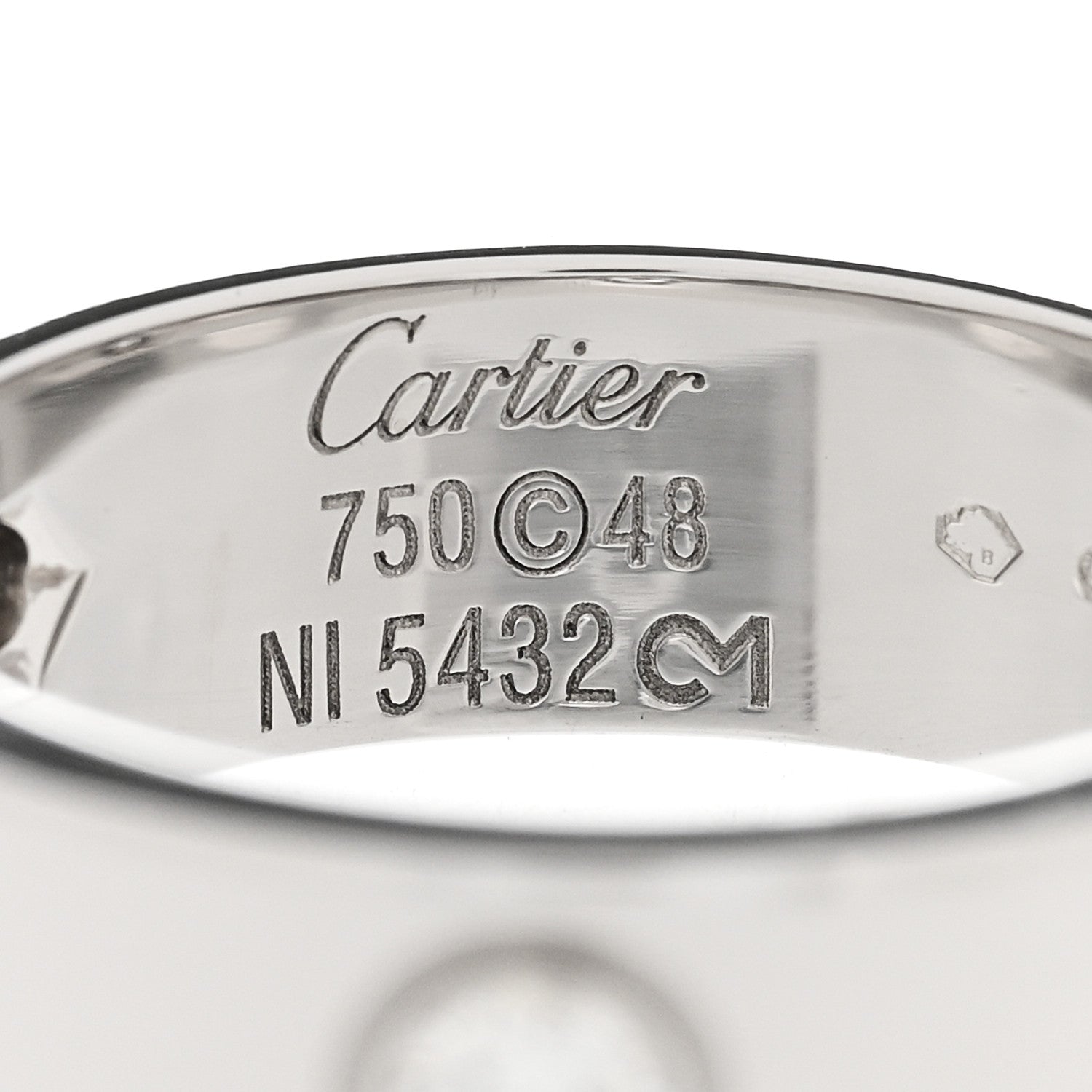 Cartier 18K White Gold 3 Diamond 5.5mm LOVE Ring 48 4.5 4 of 5