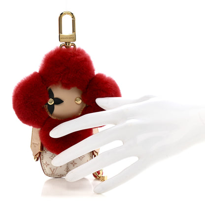 Louis Vuitton Monogram Mink Fur Vivienne Fashionista Bag Charm Key Holder Red Multicolor 2 of 7
