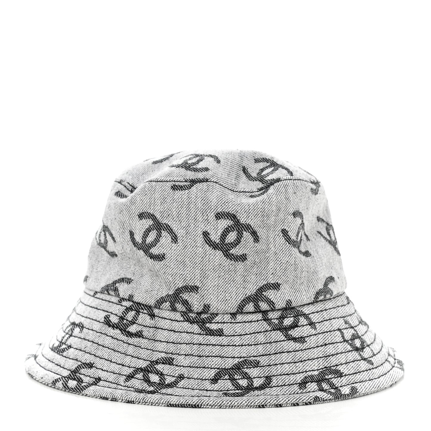 Denim CC Bucket Hat M White Black