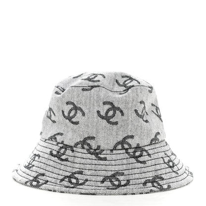 Chanel Denim CC Bucket Hat M White Black 6 of 8