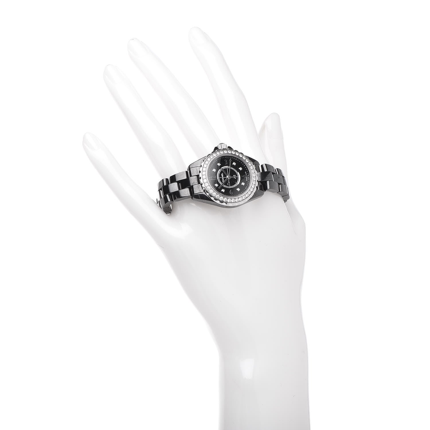 Chanel Stainless Steel Ceramic Diamond Bezel 29mm J12 Quartz Watch Black 2 of 7