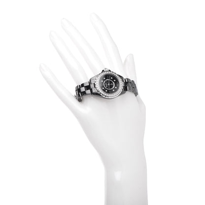 Chanel Stainless Steel Ceramic Diamond Bezel 29mm J12 Quartz Watch Black 2 of 7