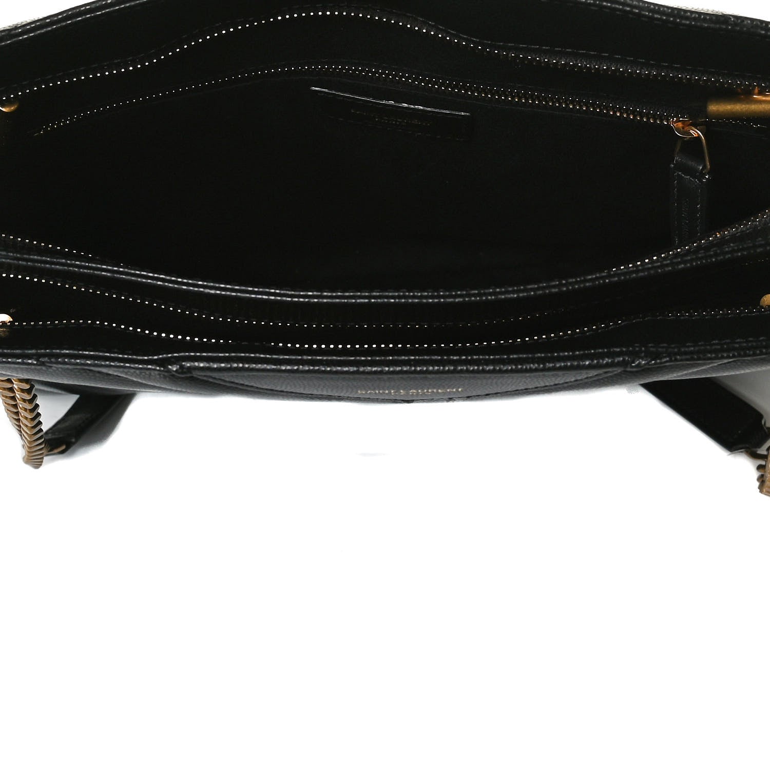 Saint Laurent Grain De Poudre Matelasse Chevron Medium Tribeca Shopping Bag Black 5 of 11