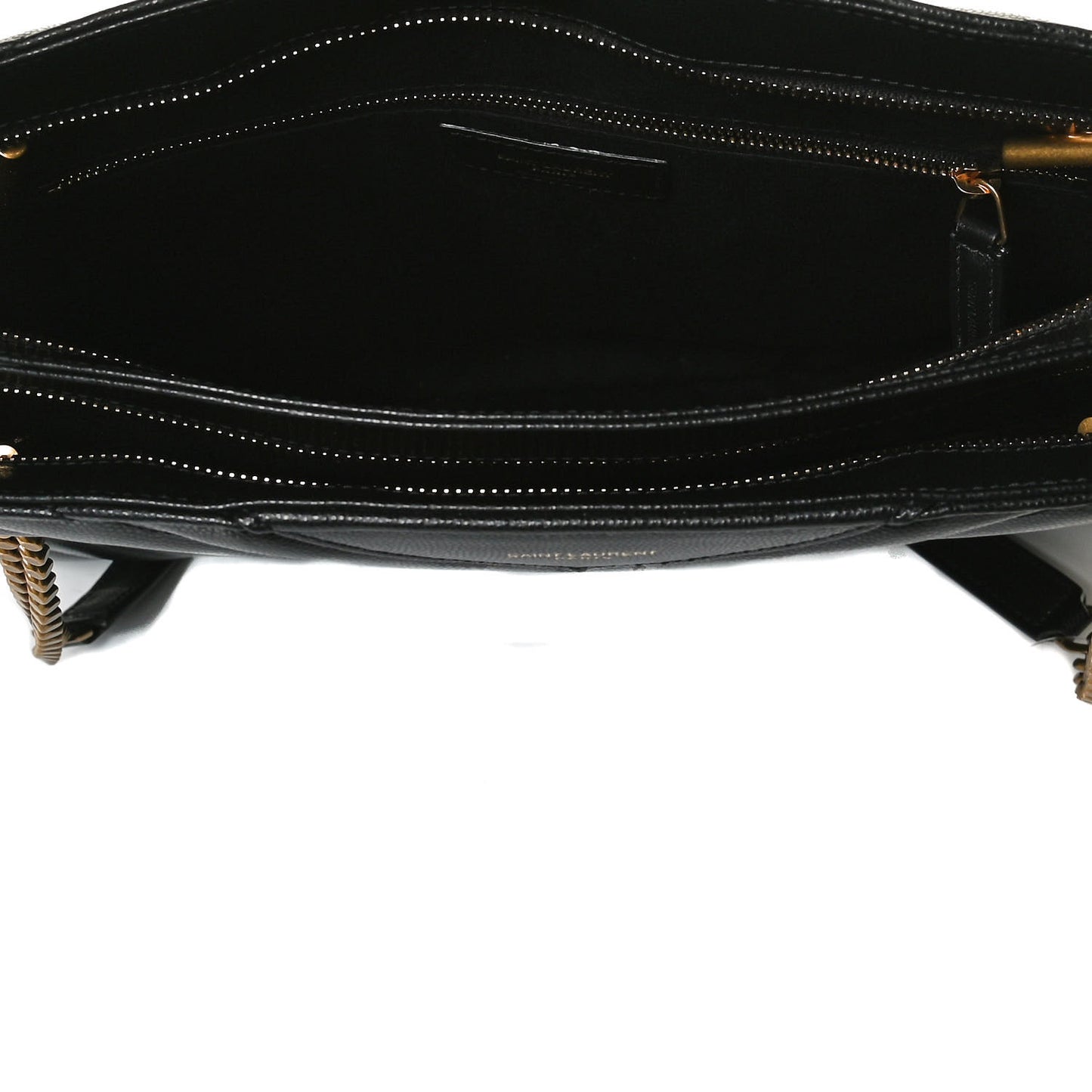 Grain De Poudre Matelasse Chevron Medium Tribeca Shopping Bag Black