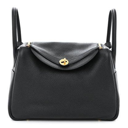 Hermes Taurillon Clemence Lindy 30 Black 1 of 10