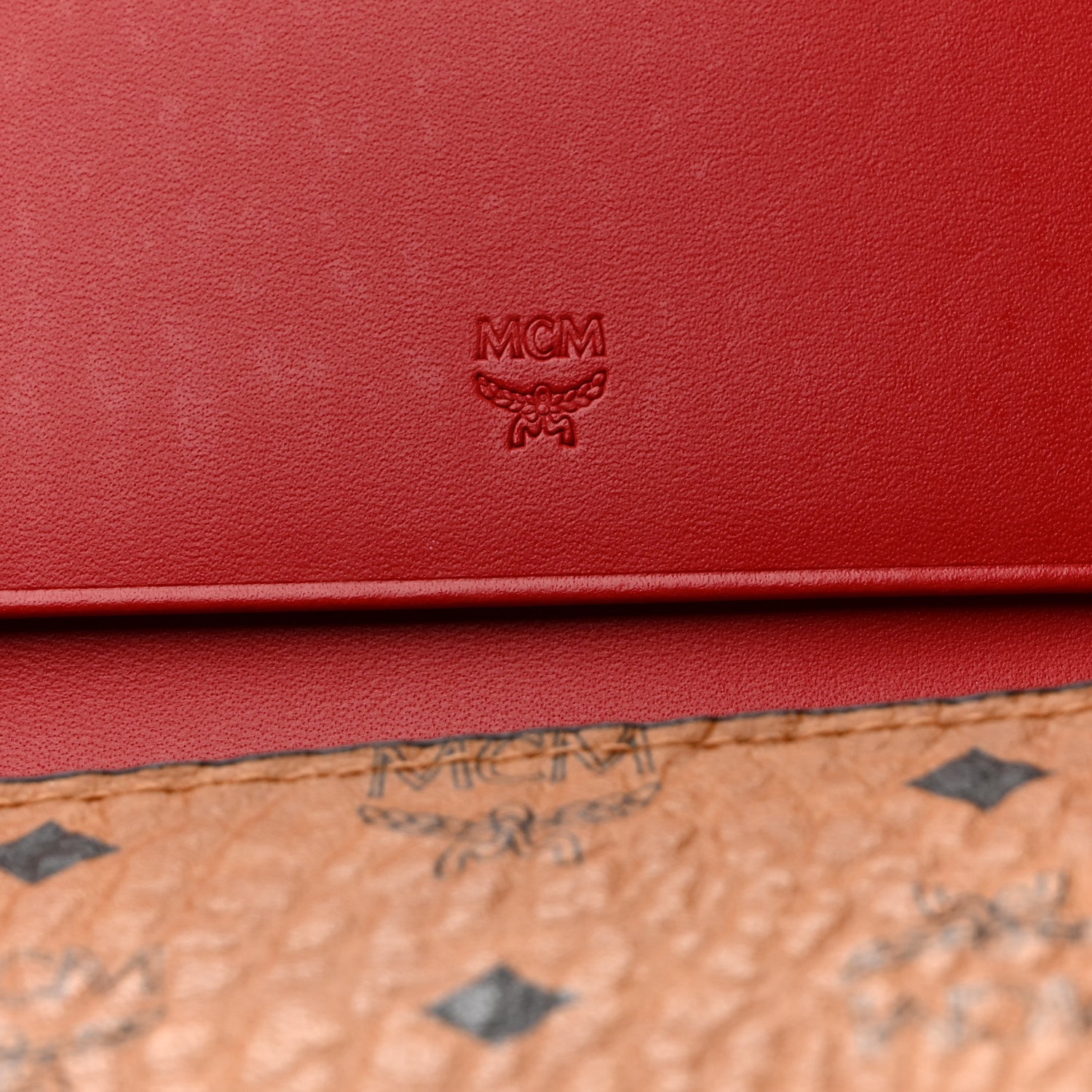MCM Visetos Continental Flap Wallet Cognac Red 7 of 11