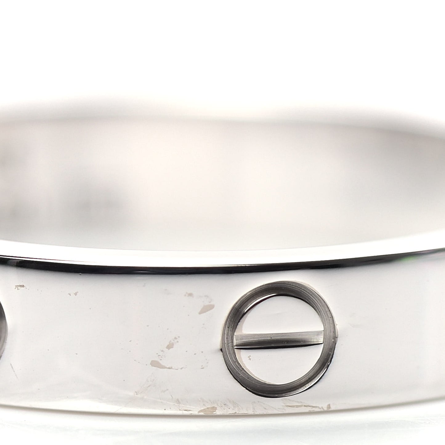 18K White Gold Diamond 4mm LOVE Wedding Band Ring 58 8.25