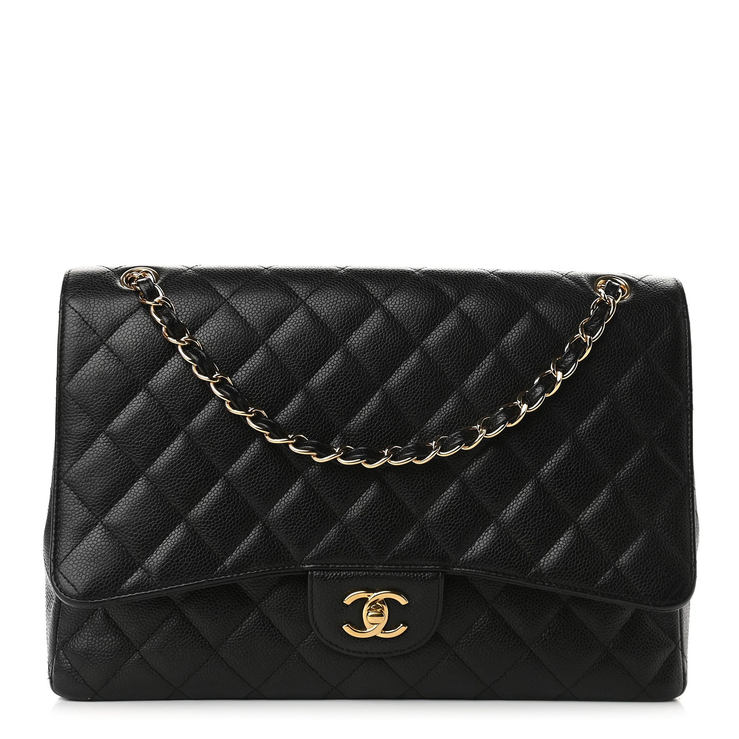 Caviar Quilted Maxi Single Flap Black
