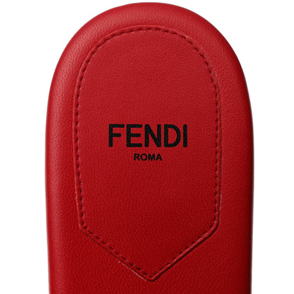 Fendi Vitello Cuoio Baguette Flat Slide Sandals 37.5 Lampone 6 of 8