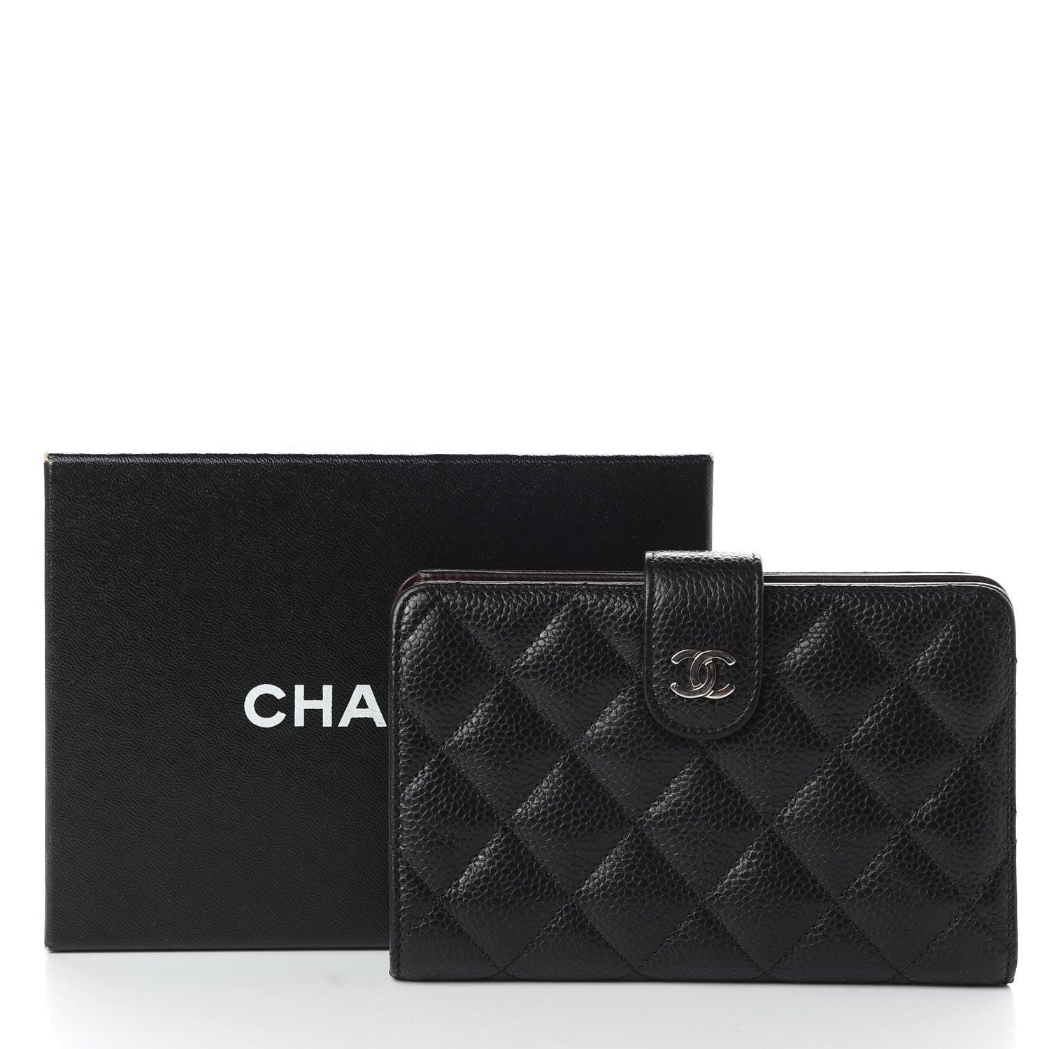 Chanel Caviar Quilted Zipped Pocket Wallet Black 9 of 9