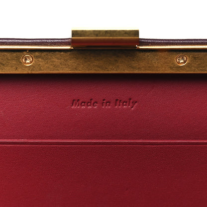 Celine Smooth Calfskin Clasp Large Wallet On Chain Bordeaux 7 of 11