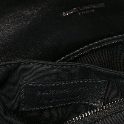 Saint Laurent Lambskin Quilted Medium Loulou Puffer Monogram Chain Satchel Black 7 of 9