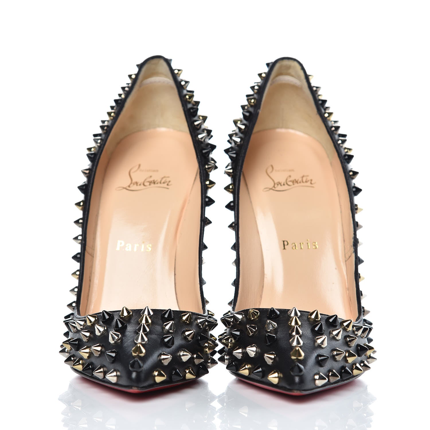 Christian Louboutin Kid Pigalle Spikes 120 Pumps 37 Black 2 of 11