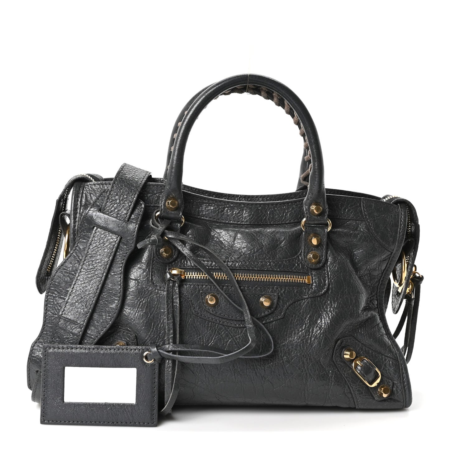 Agneau Classic Gold Hardware S City Gris Fossile