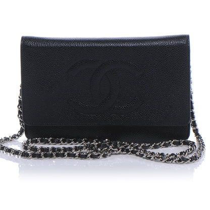 Chanel Caviar CC Wallet on Chain Black 1 of 7