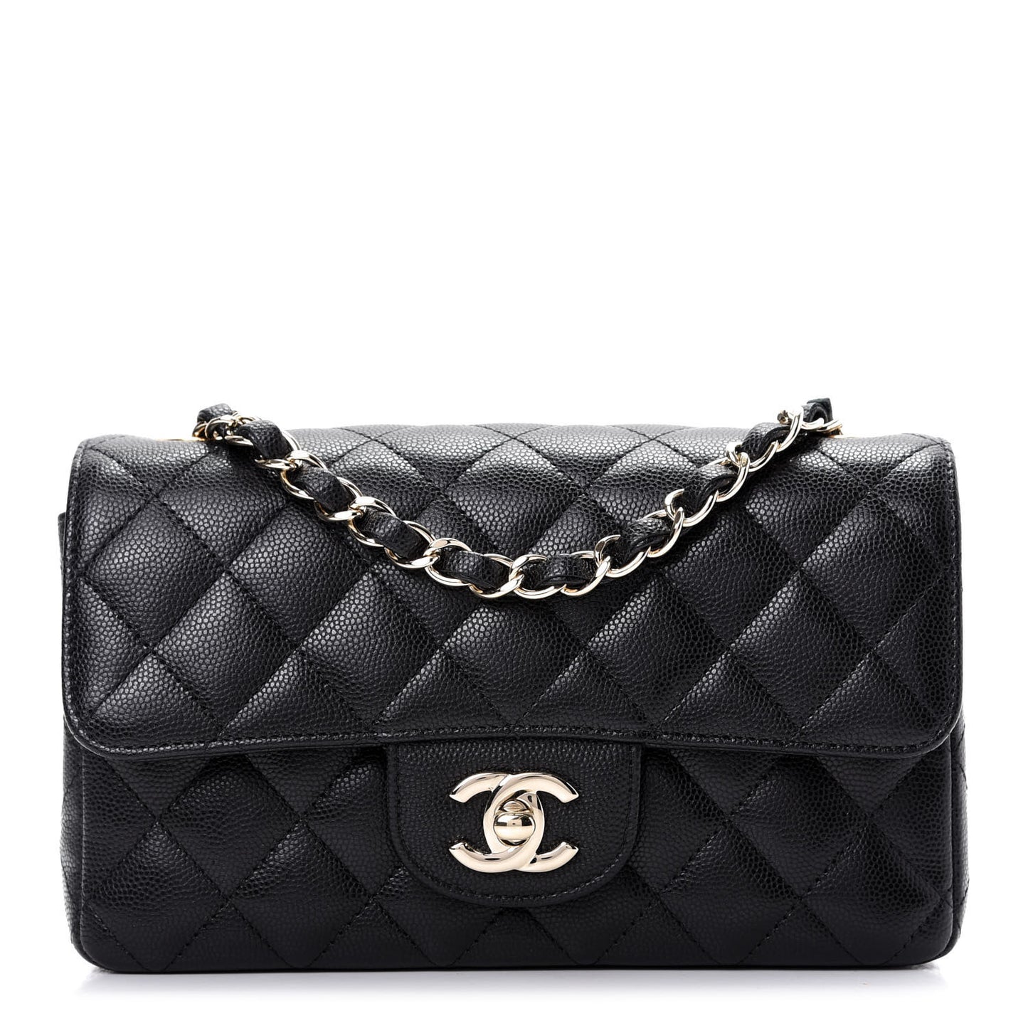 Caviar Quilted Mini Rectangular Flap Black