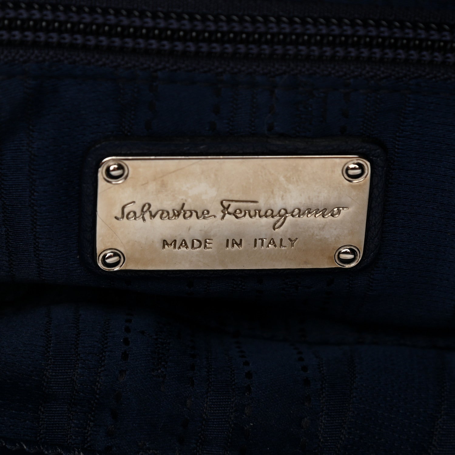 Salvatore Ferragamo Calfskin Fanisa Gancini Hobo Oxford Blue 6 of 10