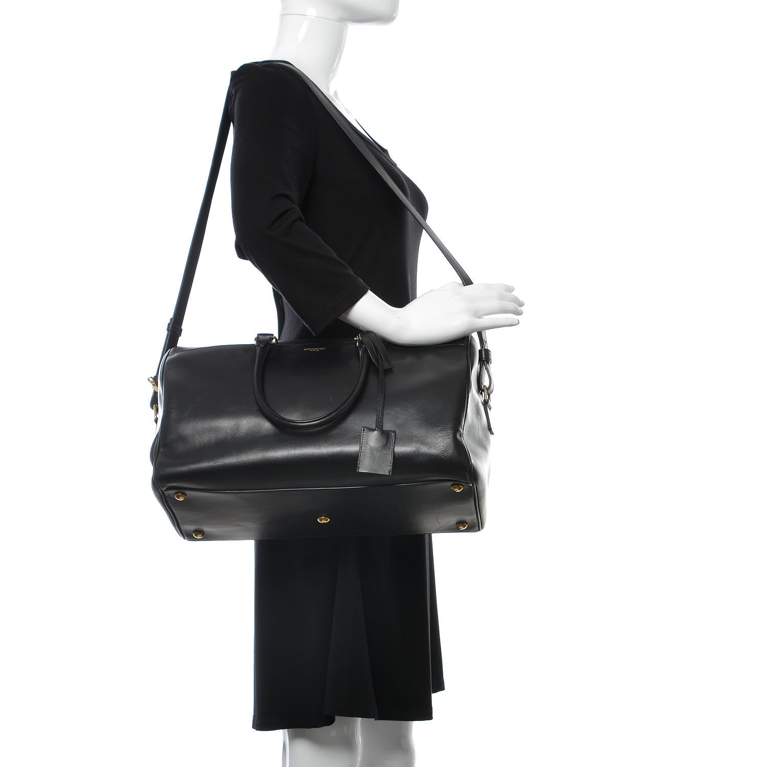 Saint Laurent Calfskin Classic Duffle 12 Black 2 of 15